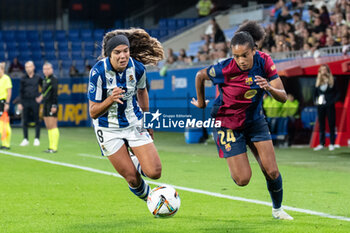 2024-09-13 - Brugts of FC Barcelona and Andreia Jacinto of Real Sociedad during the Spanish championship La ligaF football match between FC Barcelona and Real Sociedad on September 13 at Johan Cruyff stadium in Barcelona, Spain - BARCELONA VS REAL SOCIEDAD - SPANISH PRIMERA DIVISION WOMEN - SOCCER