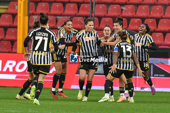2024-01-07 - Juventus Women celebrates first goal to make the score 0-1 Women's Italian Supercup match between Juventus Women vs AS Roma Women on 7 January 2023 at the Stadio Giovanni Zini, Cremona - AS ROMA VS JUVENTUS FC - WOMEN SUPERCOPPA - SOCCER