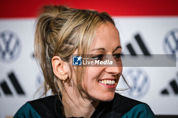 2024-02-22 - Kathy HENDRICH of Germany during the press conference on February 22, 2024 prior to the UEFA Women's Nations League 2024, Semi-finals football match between France and Germany on February 23, 2024 at Groupama stadium in Decines-Charpieu near Lyon, France - FOOTBALL - WOMEN'S NATIONS LEAGUE - FRANCE V GERMANY - TRAINING AND PRESS CONFERENCE - UEFA NATIONS LEAGUE - SOCCER