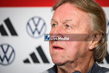 2024-02-22 - Horst HRUBESCH of Germany during the press conference on February 22, 2024 prior to the UEFA Women's Nations League 2024, Semi-finals football match between France and Germany on February 23, 2024 at Groupama stadium in Decines-Charpieu near Lyon, France - FOOTBALL - WOMEN'S NATIONS LEAGUE - FRANCE V GERMANY - TRAINING AND PRESS CONFERENCE - UEFA NATIONS LEAGUE - SOCCER