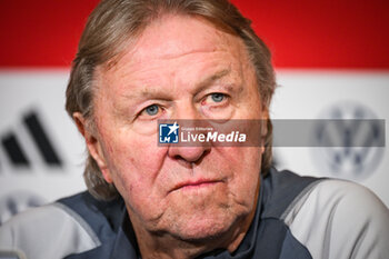 2024-02-22 - Horst HRUBESCH of Germany during the press conference on February 22, 2024 prior to the UEFA Women's Nations League 2024, Semi-finals football match between France and Germany on February 23, 2024 at Groupama stadium in Decines-Charpieu near Lyon, France - FOOTBALL - WOMEN'S NATIONS LEAGUE - FRANCE V GERMANY - TRAINING - UEFA NATIONS LEAGUE - SOCCER