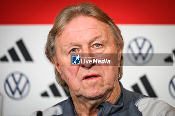 2024-02-22 - Horst HRUBESCH of Germany during the press conference on February 22, 2024 prior to the UEFA Women's Nations League 2024, Semi-finals football match between France and Germany on February 23, 2024 at Groupama stadium in Decines-Charpieu near Lyon, France - FOOTBALL - WOMEN'S NATIONS LEAGUE - FRANCE V GERMANY - TRAINING - UEFA NATIONS LEAGUE - SOCCER