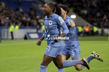 2024-02-23 - Kadidiatou Diani of France celebrates her goal during the UEFA Women's Nations League, Semi-final football match between France and Germany on February 23, 2024 at Groupama Stadium in Decines-Charpieu near Lyon, France - FOOTBALL - WOMEN'S NATIONS LEAGUE - FRANCE V GERMANY - UEFA NATIONS LEAGUE - SOCCER