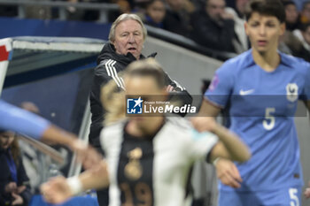 2024-02-23 - Coach of Germany Horst Hrubesch during the UEFA Women's Nations League, Semi-final football match between France and Germany on February 23, 2024 at Groupama Stadium in Decines-Charpieu near Lyon, France - FOOTBALL - WOMEN'S NATIONS LEAGUE - FRANCE V GERMANY - UEFA NATIONS LEAGUE - SOCCER