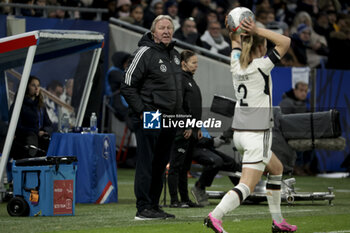 2024-02-23 - Coach of Germany Horst Hrubesch during the UEFA Women's Nations League, Semi-final football match between France and Germany on February 23, 2024 at Groupama Stadium in Decines-Charpieu near Lyon, France - FOOTBALL - WOMEN'S NATIONS LEAGUE - FRANCE V GERMANY - UEFA NATIONS LEAGUE - SOCCER