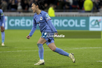 2024-02-23 - Sakina Karchaoui of France celebrates her goal during the UEFA Women's Nations League, Semi-final football match between France and Germany on February 23, 2024 at Groupama Stadium in Decines-Charpieu near Lyon, France - FOOTBALL - WOMEN'S NATIONS LEAGUE - FRANCE V GERMANY - UEFA NATIONS LEAGUE - SOCCER