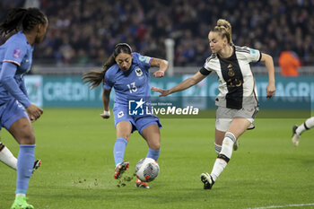 2024-02-23 - Selma Bacha of France, Giulia Gwinn of Germany during the UEFA Women's Nations League, Semi-final football match between France and Germany on February 23, 2024 at Groupama Stadium in Decines-Charpieu near Lyon, France - FOOTBALL - WOMEN'S NATIONS LEAGUE - FRANCE V GERMANY - UEFA NATIONS LEAGUE - SOCCER