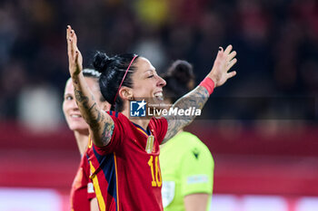 2024-02-23 - Jennifer Hermoso of Spain celebrates a goal during the UEFA Women's Nations League, Semi-Finals football match between Spain and Netherlands on February 23, 2024 at La Cartuja stadium in Sevilla, Spain - FOOTBALL - WOMEN'S NATIONS LEAGUE - SPAIN V NETHERLANDS - UEFA NATIONS LEAGUE - SOCCER