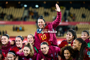 2024-02-23 - Jennifer Hermoso of Spain celebrates the victory with teammates during the UEFA Women's Nations League, Semi-Finals football match between Spain and Netherlands on February 23, 2024 at La Cartuja stadium in Sevilla, Spain - FOOTBALL - WOMEN'S NATIONS LEAGUE - SPAIN V NETHERLANDS - UEFA NATIONS LEAGUE - SOCCER