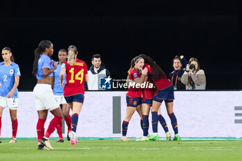 2024-02-28 - Aitana Bonmati of Spain celebrates a goal 1-0 during the UEFA Women's Nations League, Final football match between Spain and France on February 28, 2024 at La Cartuja stadium in Sevilla, Spain - FOOTBALL - WOMEN'S NATIONS LEAGUE - FINAL - SPAIN V FRANCE - UEFA NATIONS LEAGUE - SOCCER