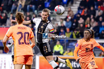 2024-02-28 - Alexandra Popp of Germany heads the ball during the UEFA Women's Nations League, third place football match between Netherlands and Germany on February 28, 2024 at Abe Lenstra Stadion in Heerenveen, Netherlands - FOOTBALL - WOMEN'S NATIONS LEAGUE - 3RD PLACE - NETHERLANDS V GERMANY - UEFA NATIONS LEAGUE - SOCCER