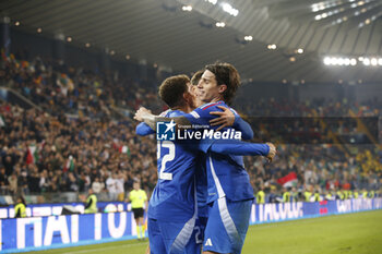 2024-10-14 - Giovani Di Lorenzo of Italy celebrates after scoring second goal  during Italy vs Israel, matchday 4 of League A of Uefa Nations League 2025, game at Bluenergy stadium - stadio Friuli in Udine (UD), Italy, on October 14, 2024. - ITALY VS ISRAEL - UEFA NATIONS LEAGUE - SOCCER