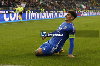 2024-10-14 - Giovani Di Lorenzo of Italy celebrates after scoring second goal  during Italy vs Israel, matchday 4 of League A of Uefa Nations League 2025, game at Bluenergy stadium - stadio Friuli in Udine (UD), Italy, on October 14, 2024. - ITALY VS ISRAEL - UEFA NATIONS LEAGUE - SOCCER