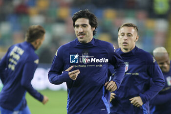 2024-10-14 - Sandro Tonali of Italy during Italy vs Israel, matchday 4 of League A of Uefa Nations League 2025, game at Bluenergy stadium - stadio Friuli in Udine (UD), Italy, on October 14, 2024. - ITALY VS ISRAEL - UEFA NATIONS LEAGUE - SOCCER