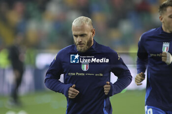 2024-10-14 - Federico Dimarco of Italy during Italy vs Israel, matchday 4 of League A of Uefa Nations League 2025, game at Bluenergy stadium - stadio Friuli in Udine (UD), Italy, on October 14, 2024. - ITALY VS ISRAEL - UEFA NATIONS LEAGUE - SOCCER