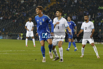 2024-10-14 - Daniel Maldini of Italy during Italy vs Israel, matchday 4 of League A of Uefa Nations League 2025, game at Bluenergy stadium - stadio Friuli in Udine (UD), Italy, on October 14, 2024. - ITALY VS ISRAEL - UEFA NATIONS LEAGUE - SOCCER