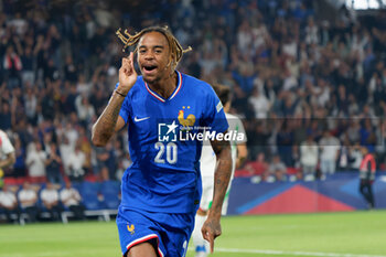 2024-09-06 - Bradley Barcola of France celebrates after scoring a goal - FRANCE VS ITALY - UEFA NATIONS LEAGUE - SOCCER