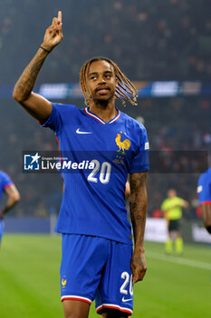 2024-09-06 - Bradley Barcola of France celebrates after scoring a goal - FRANCE VS ITALY - UEFA NATIONS LEAGUE - SOCCER