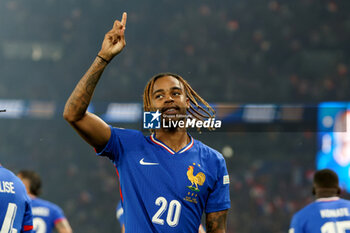 2024-09-06 - Bradley Barcola of France celebrates after scoring a goal - FRANCE VS ITALY - UEFA NATIONS LEAGUE - SOCCER