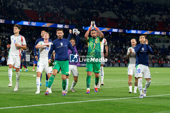 2024-09-06 - Players of Italy celebrates the victory - FRANCE VS ITALY - UEFA NATIONS LEAGUE - SOCCER