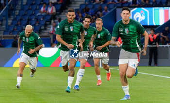 2024-09-06 - Players of Italy warms up - FRANCE VS ITALY - UEFA NATIONS LEAGUE - SOCCER