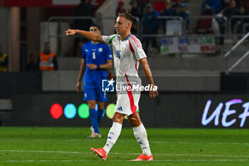 2024-09-09 - Happiness of Davide Frattesi (Italy) after scores a goal during the UEFA Nations League match between Italy vs. Israele on 9th September 2024 at the Bozsik Arena stadium in Budapest, Hungary - ISRAEL VS ITALY - UEFA NATIONS LEAGUE - SOCCER