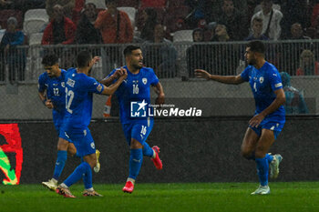 2024-09-09 - Happiness of Mohammad Abu Fani (Israel) after scores a goal during the UEFA Nations League match between Italy vs. Israele on 9th September 2024 at the Bozsik Arena stadium in Budapest, Hungary - ISRAEL VS ITALY - UEFA NATIONS LEAGUE - SOCCER