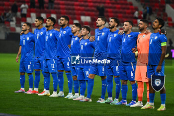 2024-09-09 - Israel line up for the Italian's anthem during the UEFA Nations League match between Italy vs. Israele on 9th September 2024 at the Bozsik Arena stadium in Budapest, Hungary - ISRAEL VS ITALY - UEFA NATIONS LEAGUE - SOCCER