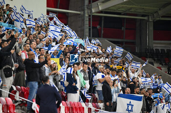 2024-09-09 - Israel supporters during the UEFA Nations League match between Italy vs. Israele on 9th September 2024 at the Bozsik Arena stadium in Budapest, Hungary - ISRAEL VS ITALY - UEFA NATIONS LEAGUE - SOCCER