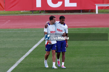 2024-09-04 - Lamine Yamal and Mikel Oyarzabal during the training session of Spain Team ahead the UEFA Nations League matches against Serbia and Switzerland at Ciudad del Futbol on September 04, 2024, in Las Rozas, Madrid, Spain. Photo Dennis Agyeman / SpainDPPI / DPPI - FOOTBALL - SPAIN TRAINING SESSION - UEFA NATIONS LEAGUE - SOCCER