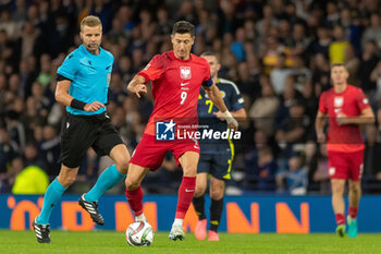 2024-09-05 - Poland Captain Robert Lewandowski during the UEFA Nations League match between Scotland and Poland. The National Stadium, Hampden Park, Glasgow, Scotland. 05/09/2024. Photo Colin Poultney /ProSportsImages / DPPI - FOOTBALL - UEFA NATIONS LEAGUE - SCOTLAND V POLAND - UEFA NATIONS LEAGUE - SOCCER