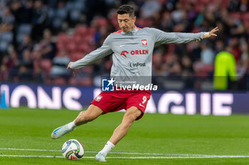 2024-09-05 - Poland Captain Robert Lewandowski during the UEFA Nations League match between Scotland and Poland. The National Stadium, Hampden Park, Glasgow, Scotland. 05/09/2024. Photo Colin Poultney /ProSportsImages / DPPI - FOOTBALL - UEFA NATIONS LEAGUE - SCOTLAND V POLAND - UEFA NATIONS LEAGUE - SOCCER