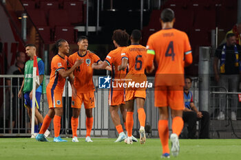 2024-09-07 - Tijjani Reijnders of Netherlands celebrates his goa during the UEFA Nations League match between Netherlands and Bosnia & Herzegovina at Philips Stadion on September 7, 2024 in Eindhoven, Netherlands - FOOTBALL - NATIONS LEAGUE - NETHERLANDS V BOSNIA - UEFA NATIONS LEAGUE - SOCCER