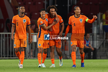 2024-09-07 - Tijjani Reijnders of Netherlands celebrates his goa during the UEFA Nations League match between Netherlands and Bosnia & Herzegovina at Philips Stadion on September 7, 2024 in Eindhoven, Netherlands - FOOTBALL - NATIONS LEAGUE - NETHERLANDS V BOSNIA - UEFA NATIONS LEAGUE - SOCCER