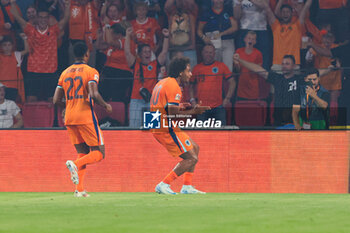 2024-09-07 - Joshua Zirkzee of Netherlands celebrates his goal during the UEFA Nations League match between Netherlands and Bosnia & Herzegovina at Philips Stadion on September 7, 2024 in Eindhoven, Netherlands - FOOTBALL - NATIONS LEAGUE - NETHERLANDS V BOSNIA - UEFA NATIONS LEAGUE - SOCCER