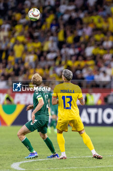 2024-09-09 - Valentin Mihaila of Romania fighting for the ball with Justas Lasickas of Lithuania during the UEFA Nations League, Group stage, League C, Group C2, football match between Romania and Lithuania on 9 September 2024 at Stadionul Steaua in Bucharest, Romania - FOOTBALL - UEFA NATIONS LEAGUE - ROMANIA V LITHUANIA - UEFA NATIONS LEAGUE - SOCCER