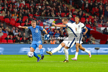 2024-09-10 - Harry Kane (9) of England shoots towards the goal during the UEFA Nations League match between England and Finland at Wembley Stadium, London, England on 10 September 2024. Photo Nigel Keene/ProSportsImages / DPPI - FOOTBALL - NATIONS LEAGUE - ENGLAND V FINLAND - UEFA NATIONS LEAGUE - SOCCER