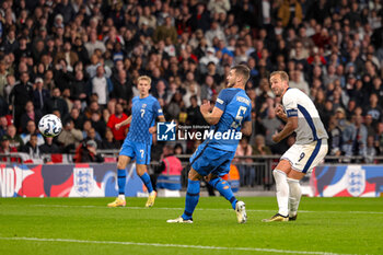 2024-09-10 - Goal 2-0 Harry Kane (9) of England scores a goal during the UEFA Nations League match between England and Finland at Wembley Stadium, London, England on 10 September 2024. Photo Nigel Keene/ProSportsImages / DPPI - FOOTBALL - NATIONS LEAGUE - ENGLAND V FINLAND - UEFA NATIONS LEAGUE - SOCCER