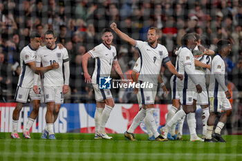 2024-09-10 - Goal 2-0 Harry Kane (9) of England scores a goal and celebrates during the UEFA Nations League match between England and Finland at Wembley Stadium, London, England on 10 September 2024. Photo Nigel Keene/ProSportsImages / DPPI - FOOTBALL - NATIONS LEAGUE - ENGLAND V FINLAND - UEFA NATIONS LEAGUE - SOCCER