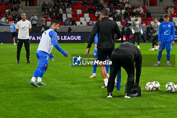 2024-10-10 - Israel team during warm up during the UEFA Nations League match between Israel vs. France on 10th October 2024 at the Bozsik Arena stadium in Budapest, Hungary - ISRAEL VS FRANCE - UEFA NATIONS LEAGUE - SOCCER