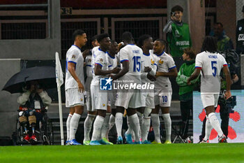 2024-10-10 - Happiness of Eduardo Celmi Camavinga (France) after scores a goal during the UEFA Nations League match between Israel vs. France on 10th October 2024 at the Bozsik Arena stadium in Budapest, Hungary - ISRAEL VS FRANCE - UEFA NATIONS LEAGUE - SOCCER