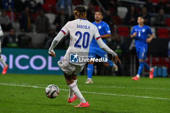 2024-10-10 - Bradley Barcola (France) scores a goal during the UEFA Nations League match between Israel vs. France on 10th October 2024 at the Bozsik Arena stadium in Budapest, Hungary - ISRAEL VS FRANCE - UEFA NATIONS LEAGUE - SOCCER