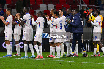 2024-10-10 - France greets the fans at the end of the match of the UEFA Nations League match between Israel vs. France on 10th October 2024 at the Bozsik Arena stadium in Budapest, Hungary - ISRAEL VS FRANCE - UEFA NATIONS LEAGUE - SOCCER