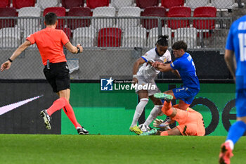 2024-10-10 - Omri Glazer (Israel) saves the ball during the UEFA Nations League match between Israel vs. France on 10th October 2024 at the Bozsik Arena stadium in Budapest, Hungary - ISRAEL VS FRANCE - UEFA NATIONS LEAGUE - SOCCER