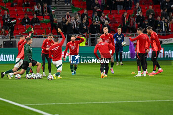 2024-10-11 - Hungary team during warm up during the UEFA Nations League match between Hungary vs. Holland on 11th October 2024 at the Puskas Arena stadium in Budapest, Hungary - HUNGARY VS NETHERLANDS - UEFA NATIONS LEAGUE - SOCCER