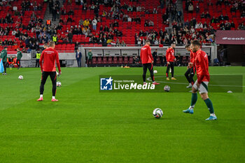 2024-10-11 - Hungary team during warm up during the UEFA Nations League match between Hungary vs. Holland on 11th October 2024 at the Puskas Arena stadium in Budapest, Hungary - HUNGARY VS NETHERLANDS - UEFA NATIONS LEAGUE - SOCCER