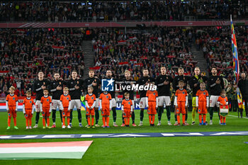 2024-10-11 - Hungary lined up for the national anthems ceremony during the UEFA Nations League match between Hungary vs. Holland on 11th October 2024 at the Puskas Arena stadium in Budapest, Hungary - HUNGARY VS NETHERLANDS - UEFA NATIONS LEAGUE - SOCCER