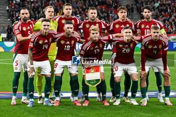 2024-10-11 - Hungary for team photo lined up during the UEFA Nations League match between Hungary vs. Holland on 11th October 2024 at the Puskas Arena stadium in Budapest, Hungary - HUNGARY VS NETHERLANDS - UEFA NATIONS LEAGUE - SOCCER