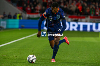 2024-10-11 - Denzel Dumfries (Netherlands) during the UEFA Nations League match between Hungary vs. Holland on 11th October 2024 at the Puskas Arena stadium in Budapest, Hungary - HUNGARY VS NETHERLANDS - UEFA NATIONS LEAGUE - SOCCER