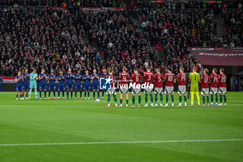 2024-10-11 - One minute of silence for passed away of the ex-Dutch football star Johan Neeskens during the UEFA Nations League match between Hungary vs. Holland on 11th October 2024 at the Puskas Arena stadium in Budapest, Hungary - HUNGARY VS NETHERLANDS - UEFA NATIONS LEAGUE - SOCCER